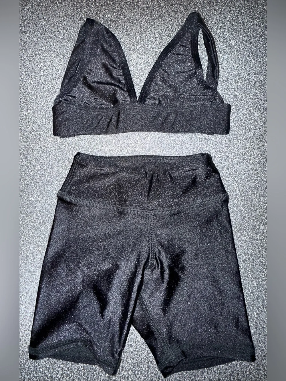 Tiger Friday Black 2 Piece Dance Set Bra Top and Shorts Size Child X-Small